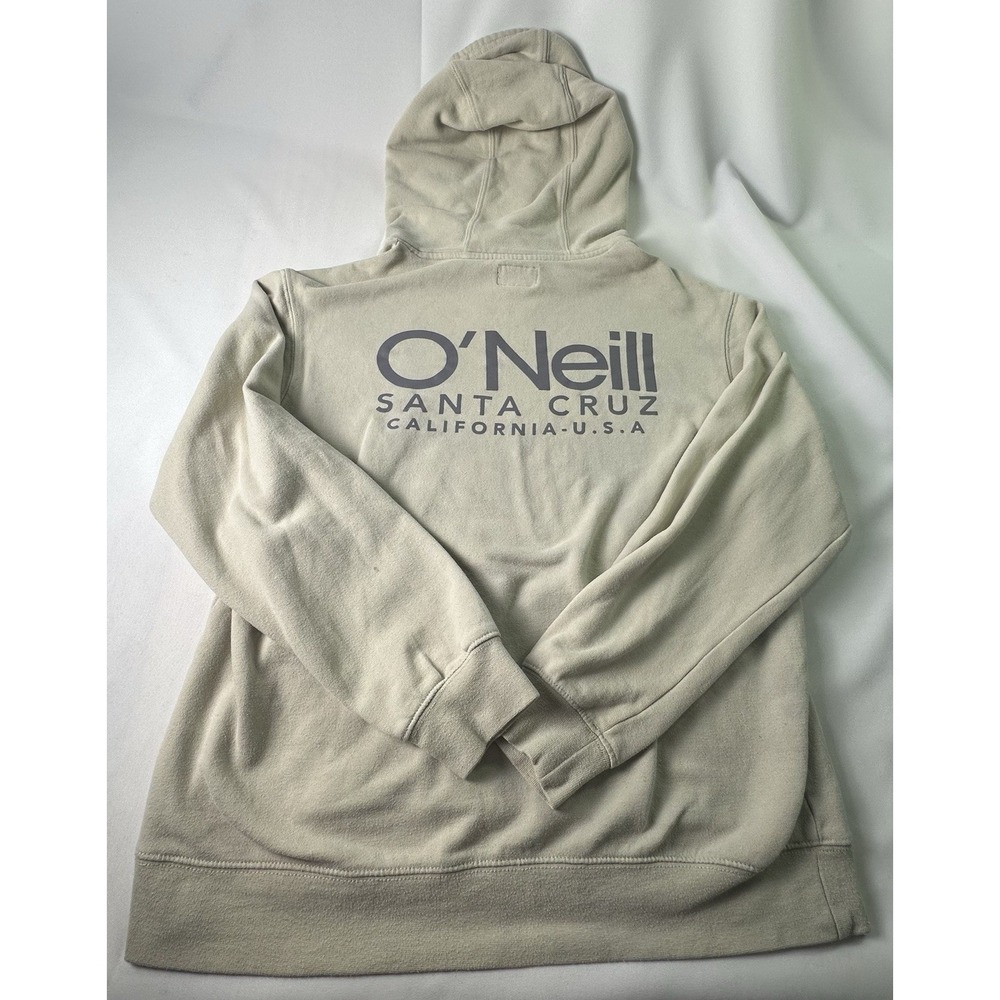O'NEILL Mens‎ Graphic Hoodie Jumper Small Tan Standard Fit Cotton Polyester